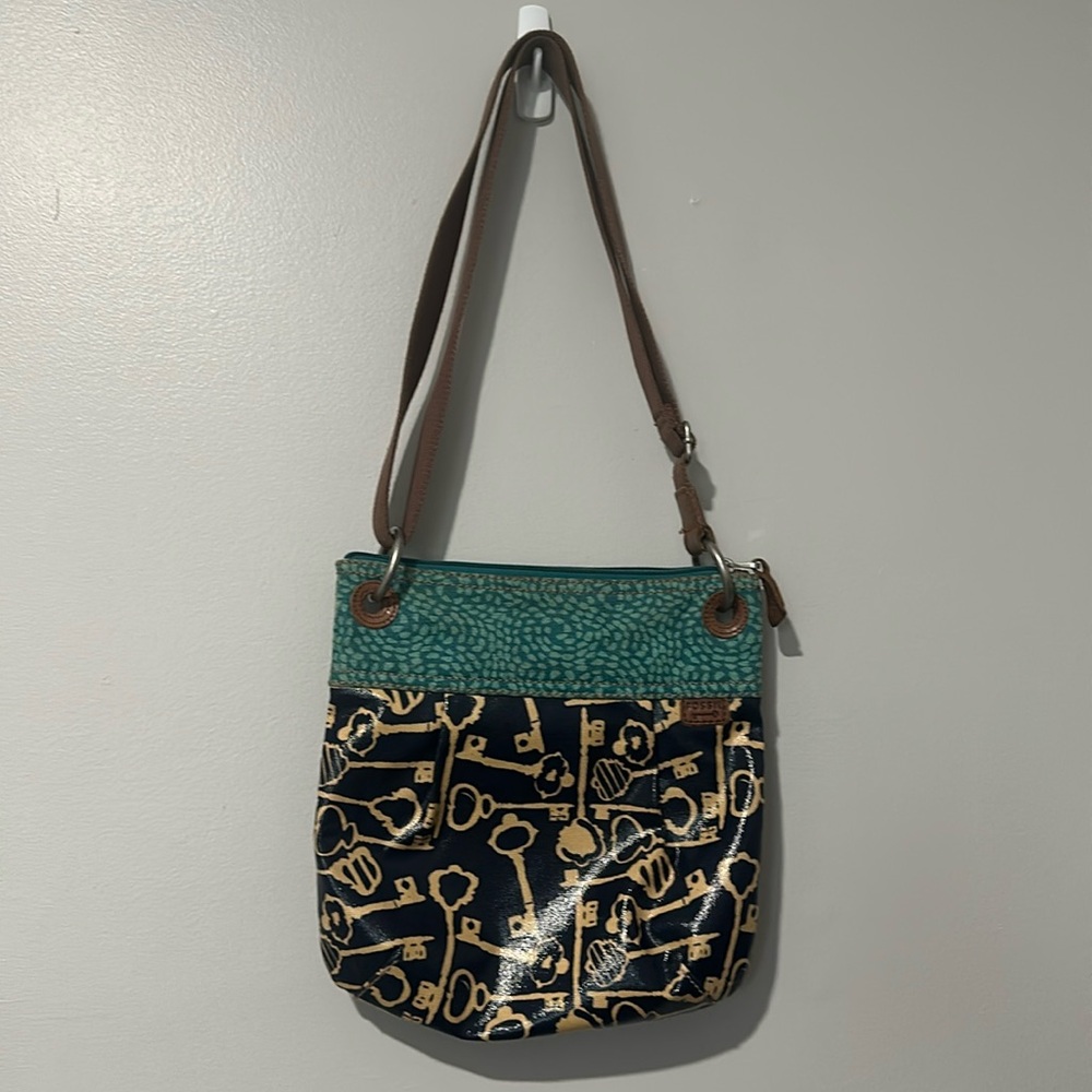 Fossil Key-Per Coated Canvas Crossbody Bag - image 1